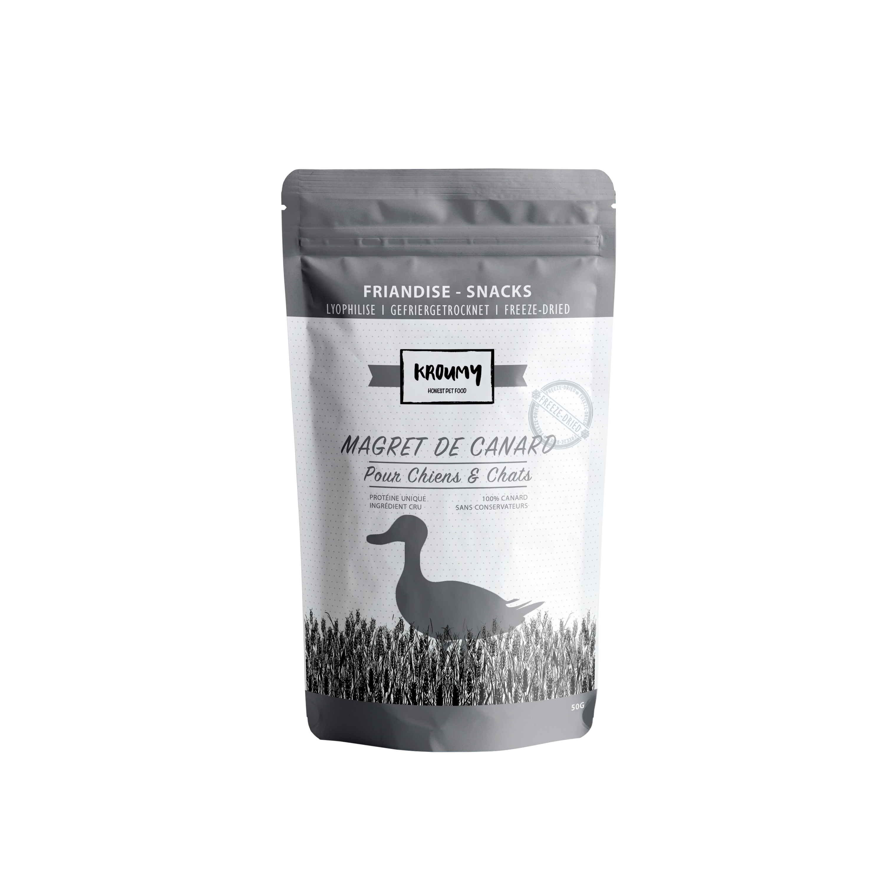 Freeze-dried snacks for cats duck breast