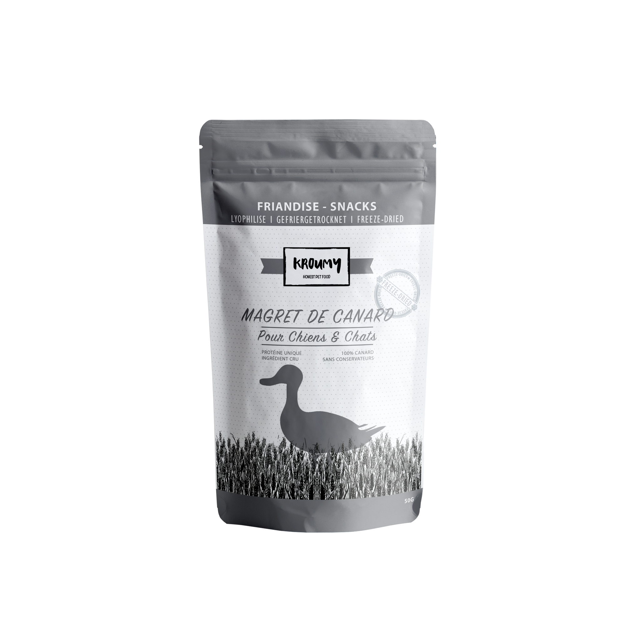 Freeze-dried snacks for cats duck breast