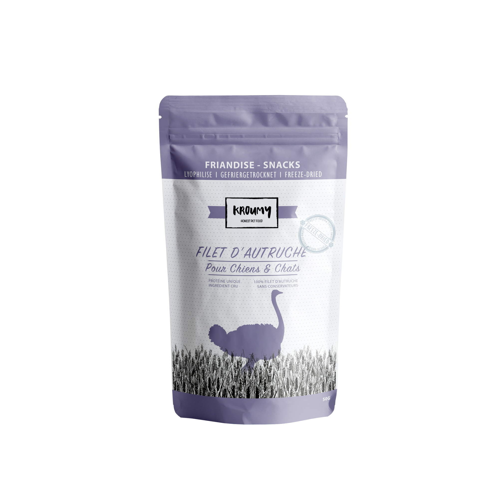 Dog treats freeze-dried ostrich snacks