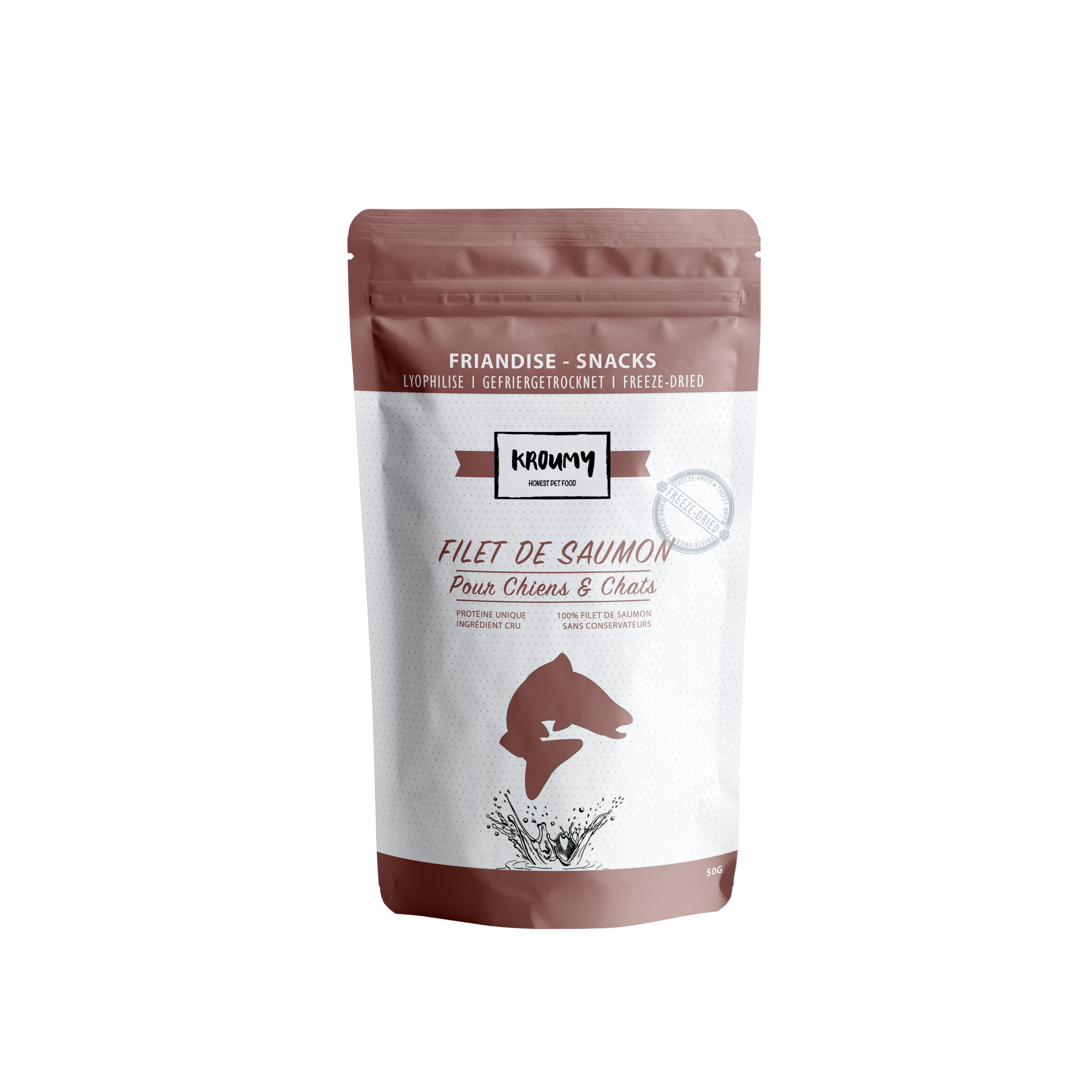 Natural dog treats freeze-dried salmon snacks