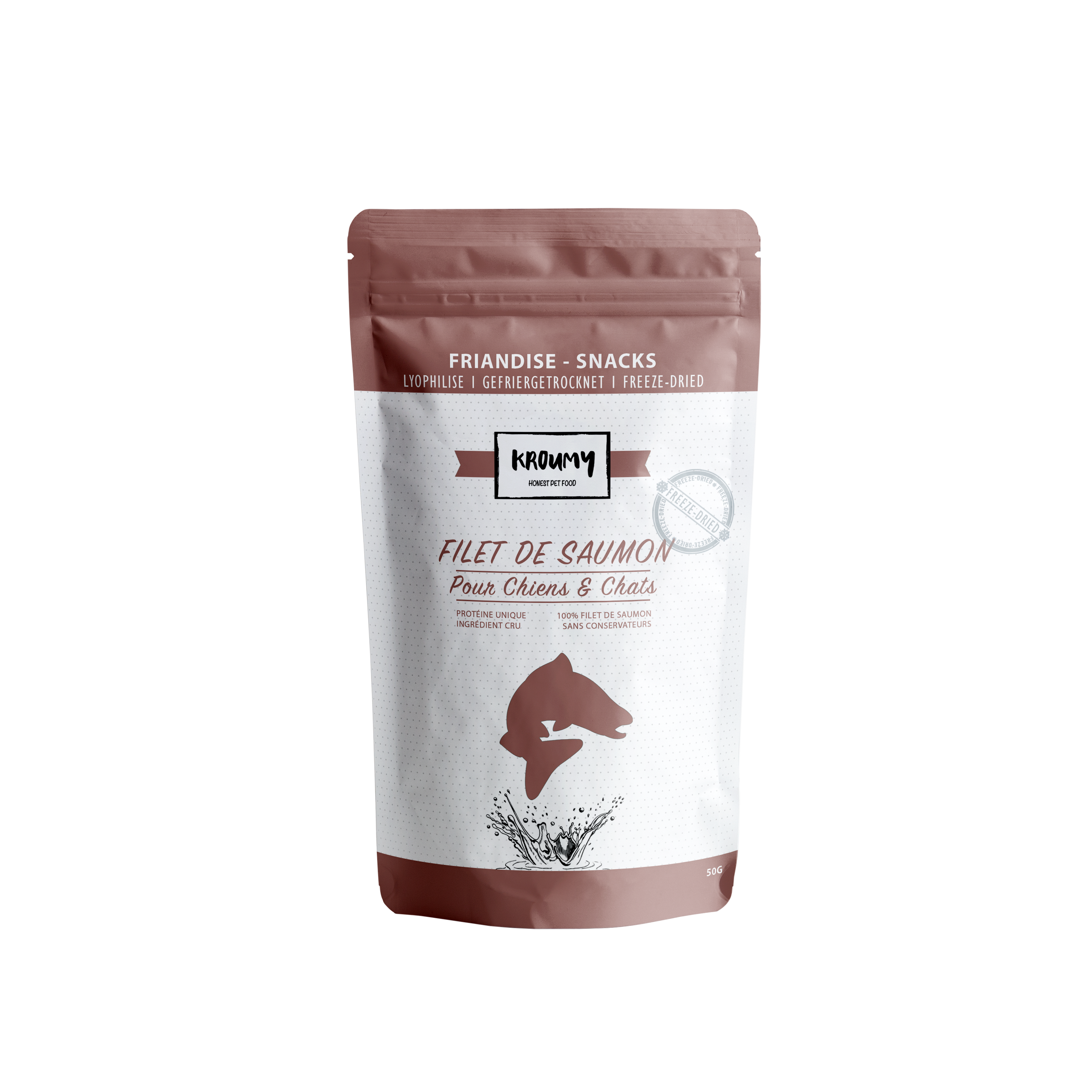 Natural dog treats freeze-dried salmon snacks