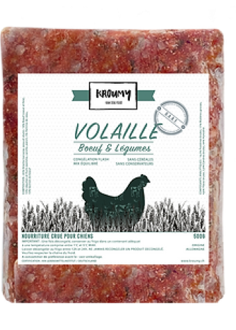 Kroumy Produit Barf Volaille Boeuf Legumes 500g