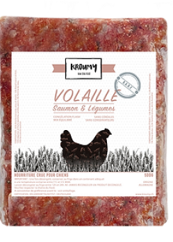 Kroumy Produit Barf Volaille Saumon Legumes 500g